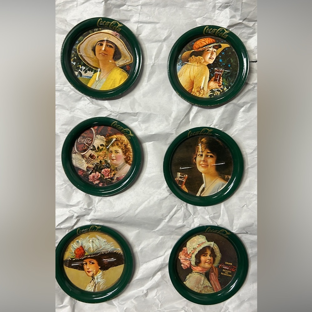 NEW vintage Coca Cola metal coaster set of 6